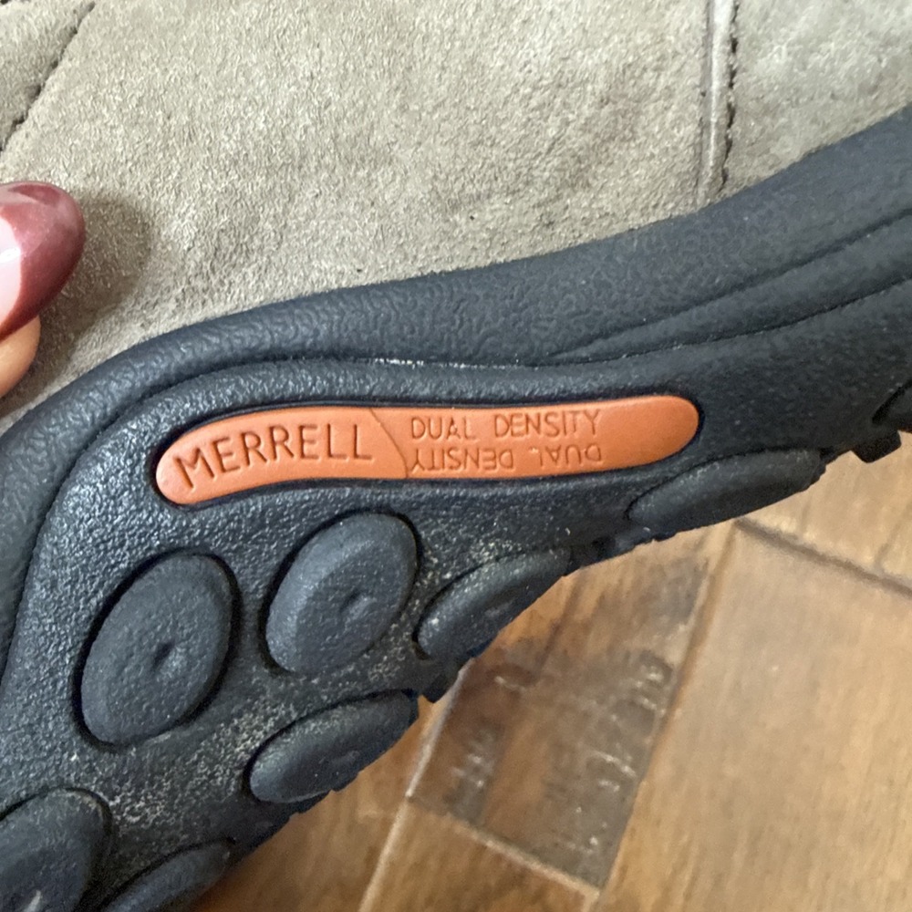 Merrell Slip On Hiking Shoes Women 6.5 Tan Jungle Moc Suede Outdoor J60788 Trail - Picture 9 of 11